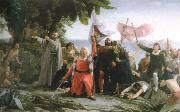 dioscoro teofilo de la puebla tolin the first landing of christopher columbus in america France oil painting artist